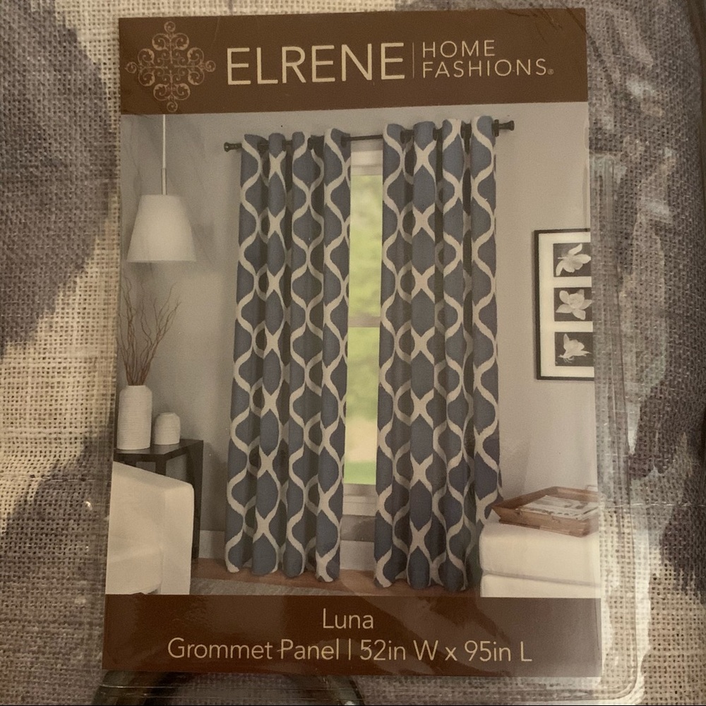 Elrene Luna Greige Linen Blend Grommet Panel 52"x95"